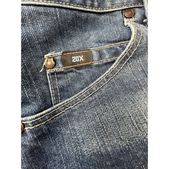 Wrangler Jeans Mens 40X32 Blue Denim Cool Vantage 01 Competition Relaxed Boot - Picture 6 of 7